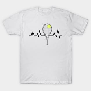 Heartbeat Pulse - Tennis - Racket & Ball T-Shirt